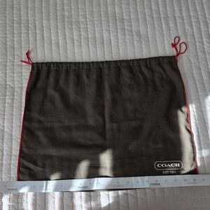 Coach Brown Dust Bag with Red Trim and Ties